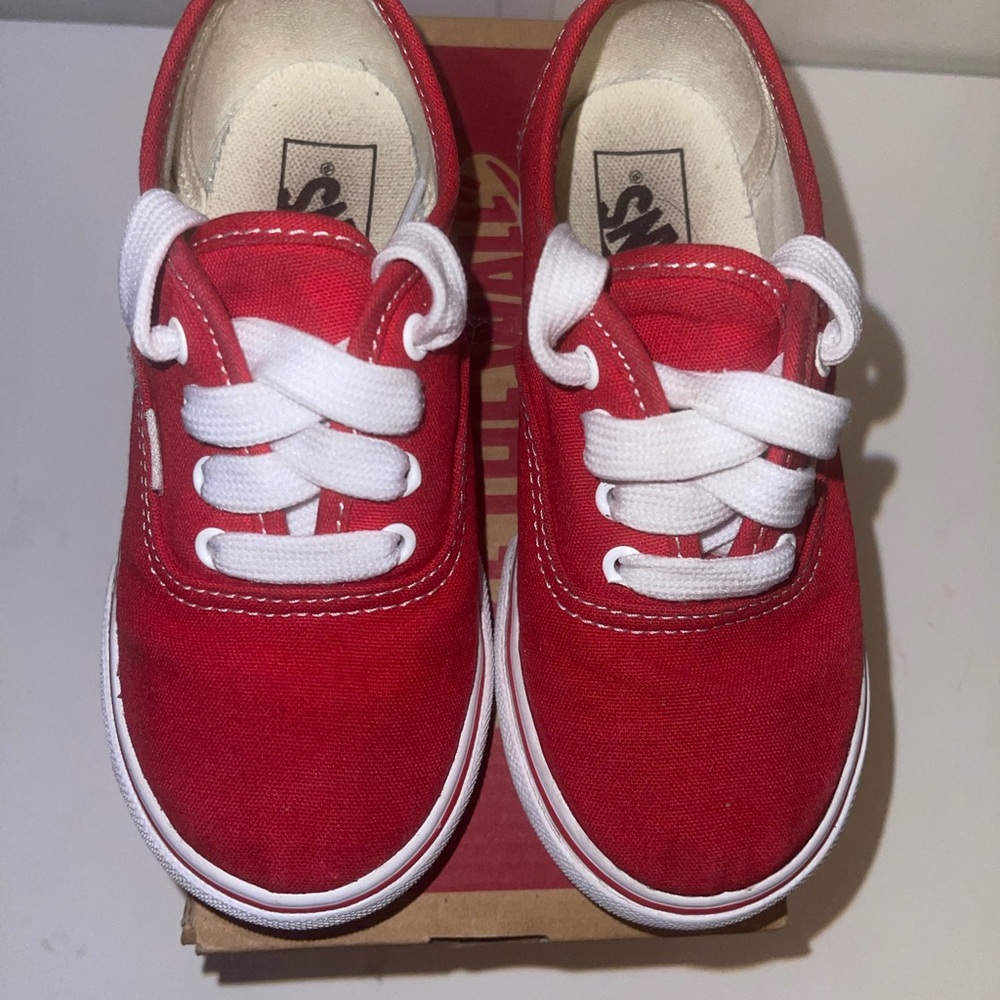 Used but in good condition- Vans Classic Red Canvas Shoes